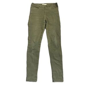 Lcw Casual Women’s Solid Olive Green Mid Rise Skinny Jeans Denim 36 4 Small